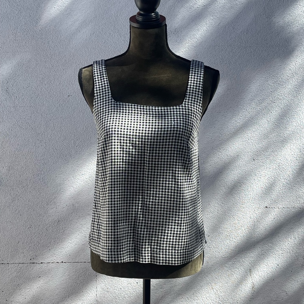 Black and White Gingham Top